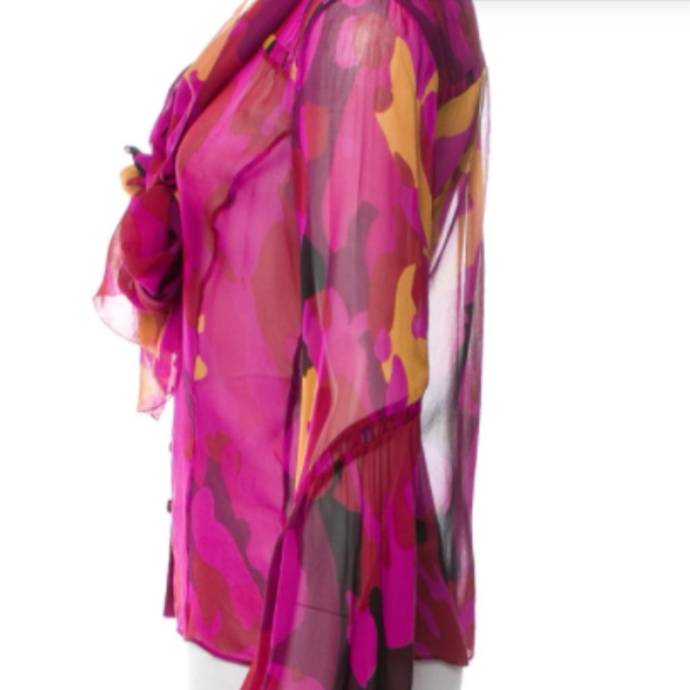 Diane Von Furstenberg Chale Multicolor Blouse Size 2 - Picture 2 of 3